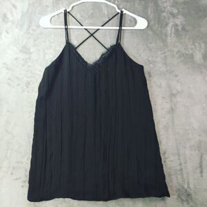 Zara‎ TRF Collection Womens Black Slip Dress XS Spaghetti Strap Crisscross Vibes